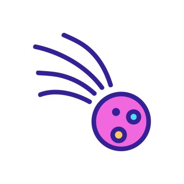 Meteor ikonu vektörü. İnce çizgi işareti. İzole edilmiş kontür sembolü gösterimi