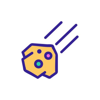 Meteor ikonu vektörü. İnce çizgi işareti. İzole edilmiş kontür sembolü gösterimi