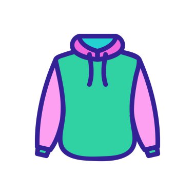 Sıcak kapüşonlu ikon vektörü. İnce çizgi işareti. İzole edilmiş kontür sembolü gösterimi