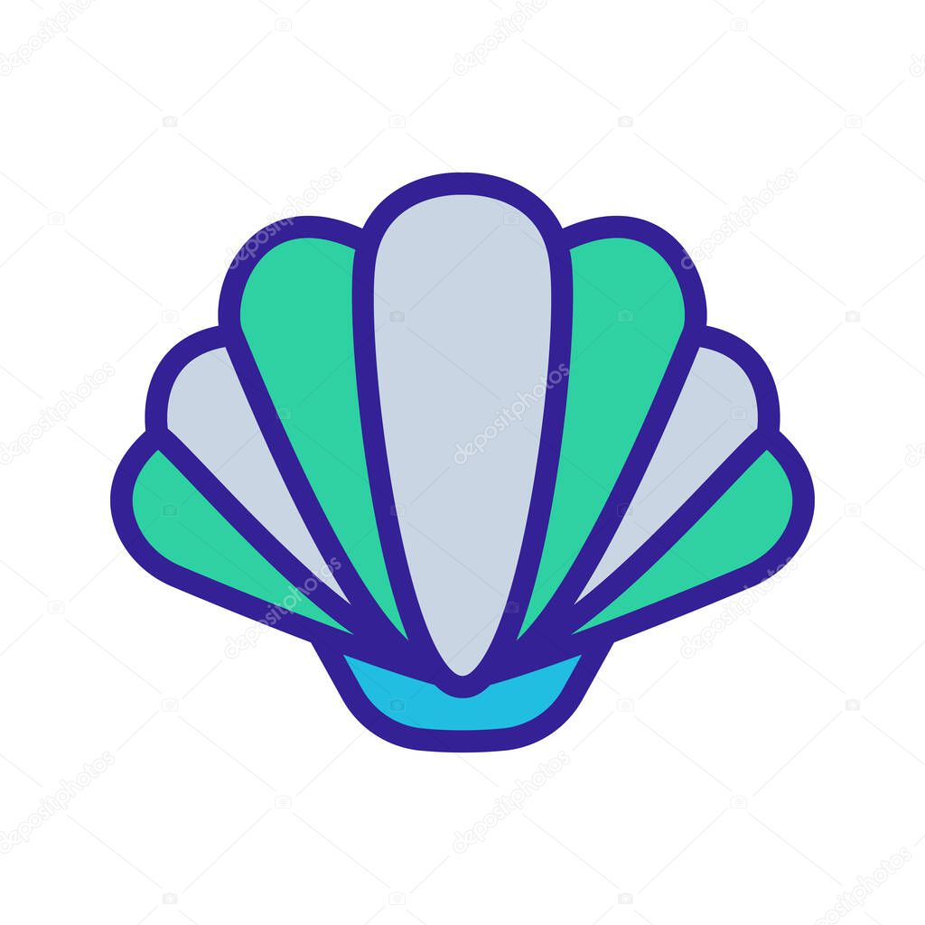 shell icon vector. Thin line sign. Isolated contour symbol illustration