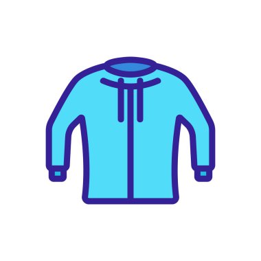 Kapüşonlu ikon vektörü. İnce çizgi işareti. İzole edilmiş kontür sembolü gösterimi