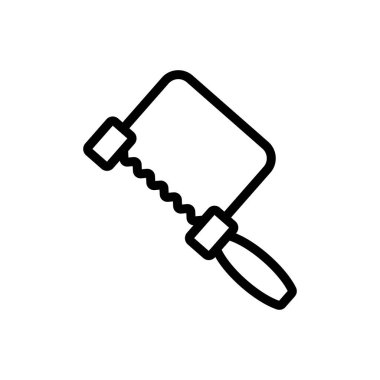 El testeresi ikon vektörü. El testeresi işareti. izole edilmiş sınır sembolü çizimi