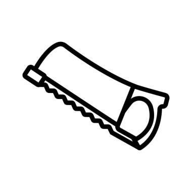 Metal ikon vektörünü kesiyorum. Metal tabelasını testereyle kesmek. izole edilmiş sınır sembolü çizimi