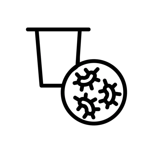 ヨーグルト菌アイコンベクター ヨーグルト菌の標識 孤立した輪郭記号図 — ストックベクタ