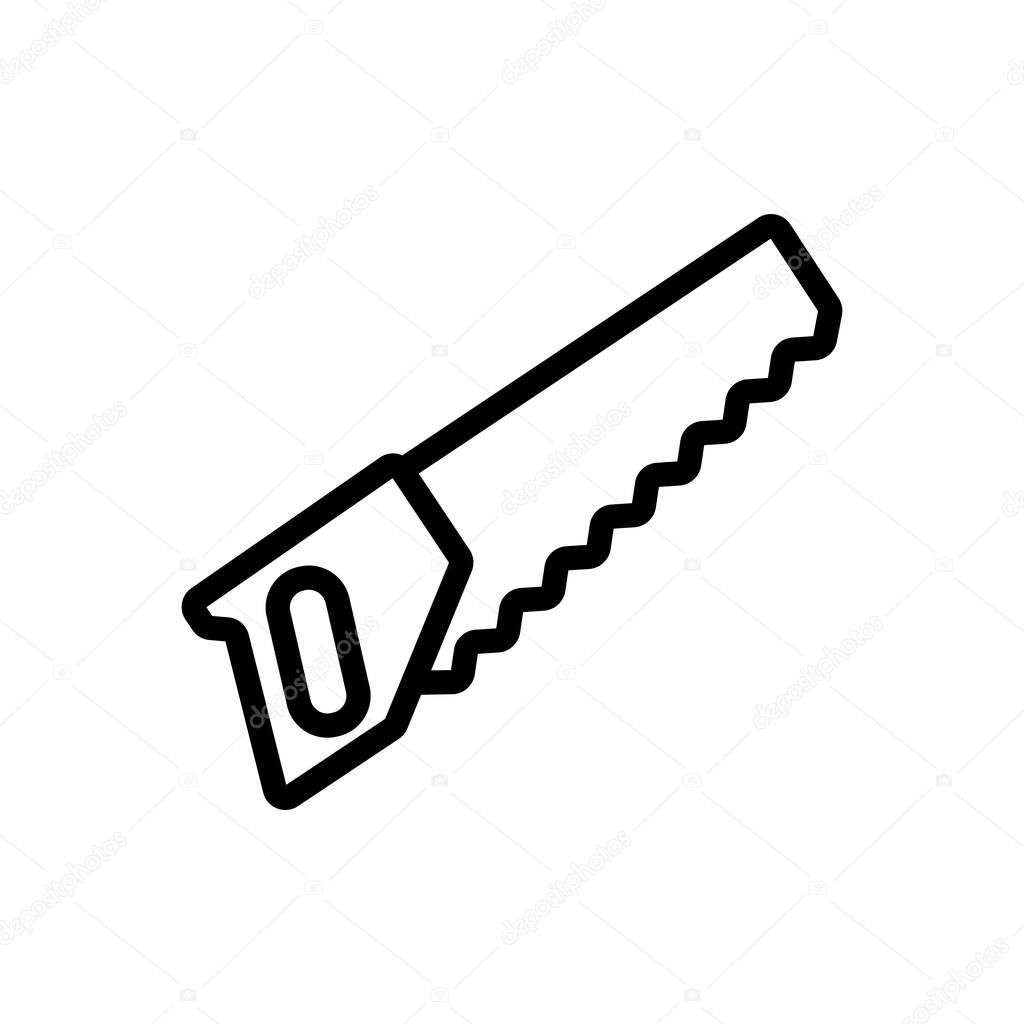 saw for plastic icon vector. saw for plastic sign. isolated contour symbol illustration