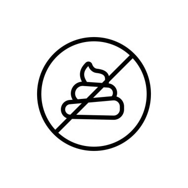 banned to shit icon vector. banned to shit sign. isolated contour symbol illustration