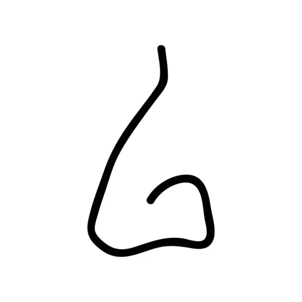 Näsa Kurvan Ikonen Vektor Näsan Kurvtecknet Isolerad Kontur Symbol Illustration — Stock vektor