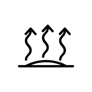 buharlaşma ikonu vektörü. Buharlaşma işareti. izole edilmiş sınır sembolü çizimi