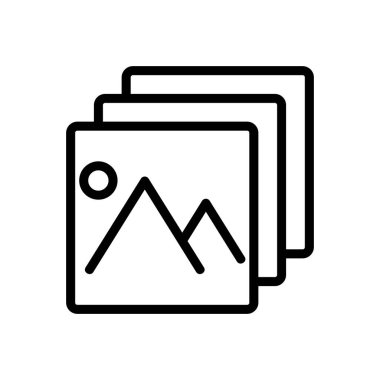 resim katmanı ikon vektörü. Bir resim katmanı işareti. izole edilmiş sınır sembolü çizimi