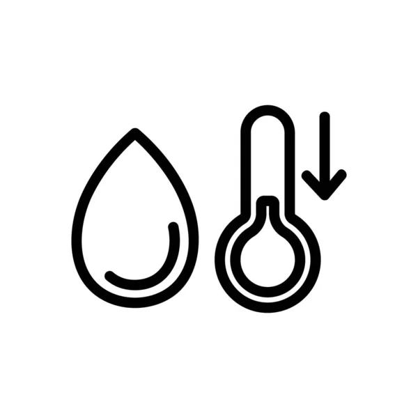 Die Senkung Der Temperatur Und Luftfeuchtigkeit Symbol Vektor Zeichen Des — Stockvektor