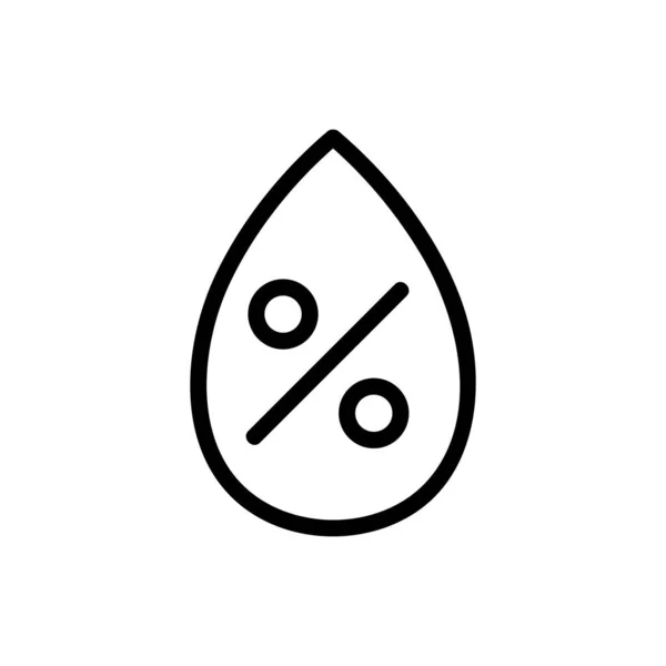 Den Feuchtigkeitsgehalt Symbol Vektor Zeichen Für Den Feuchtigkeitsgehalt Isolierte Kontursymboldarstellung — Stockvektor