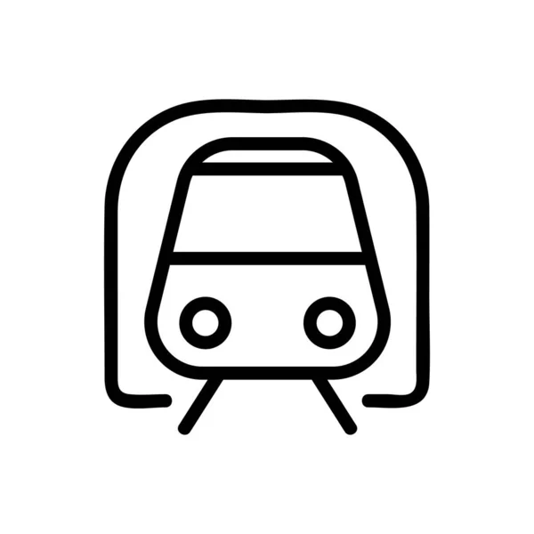 Métro Train Icône Vecteur Panneau Métro Illustration Symbole Contour Isolé — Image vectorielle