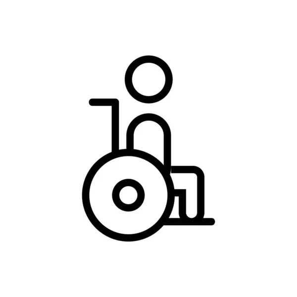 Personne Handicapée Dans Vecteur Icône Fauteuil Roulant Personne Handicapée Dans — Image vectorielle