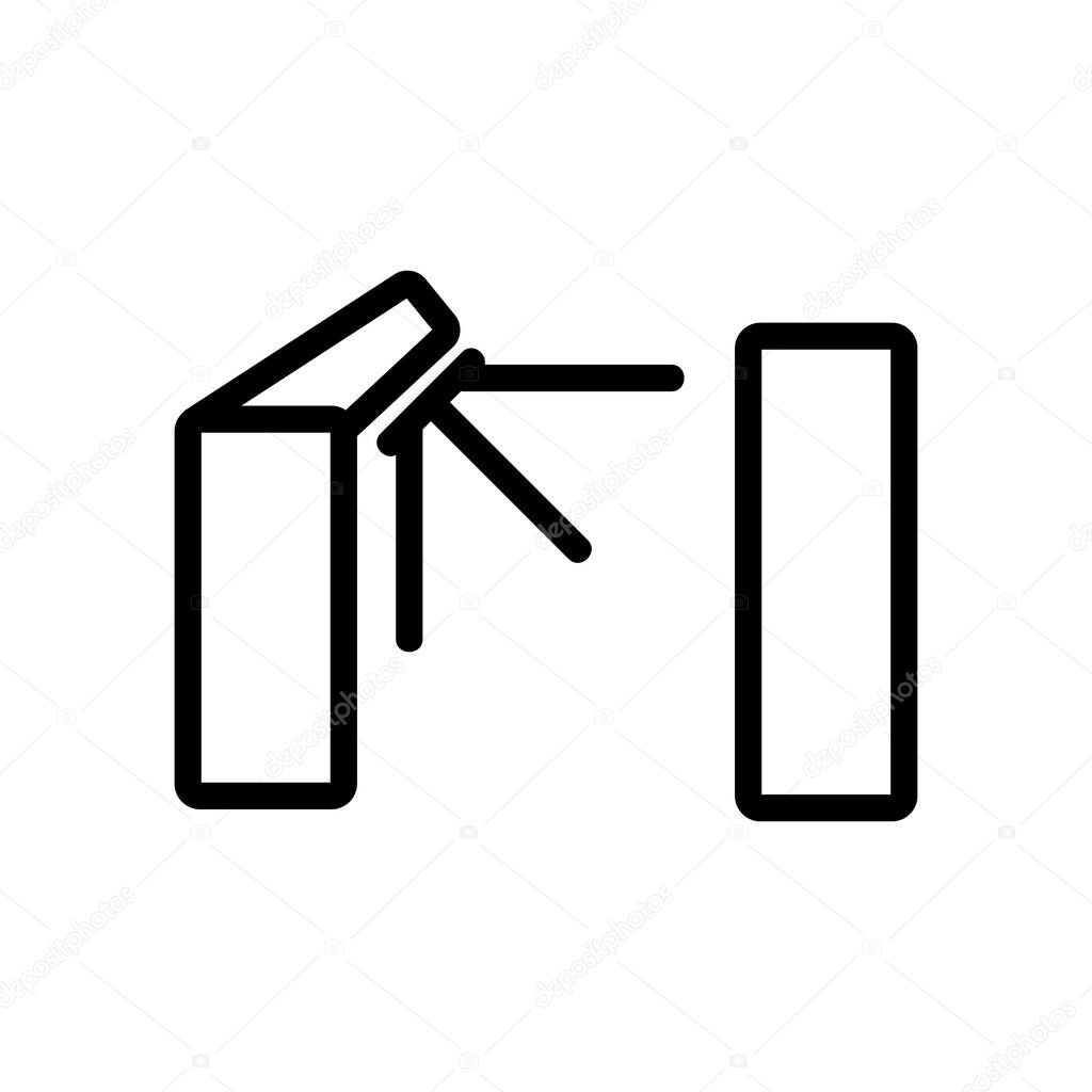 the turnstile in the subway icon vector. the turnstile in the subway sign. isolated contour symbol illustration