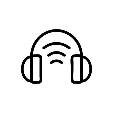 Kulaklıklar ses simgesi vektörü. Kulaklıklar ses işareti. izole edilmiş sınır sembolü çizimi