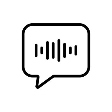 Dalga ses simgesi vektörü. Dalga ses işareti. izole edilmiş sınır sembolü çizimi