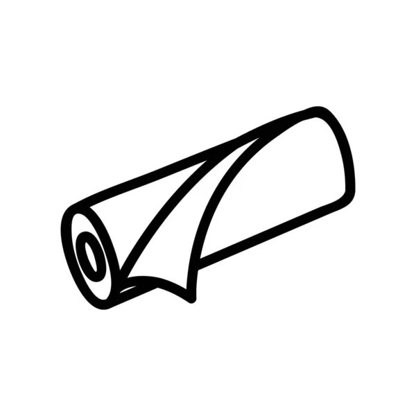 Folie Rullen Ikon Vektor Folie Rullskylt Isolerad Kontur Symbol Illustration — Stock vektor
