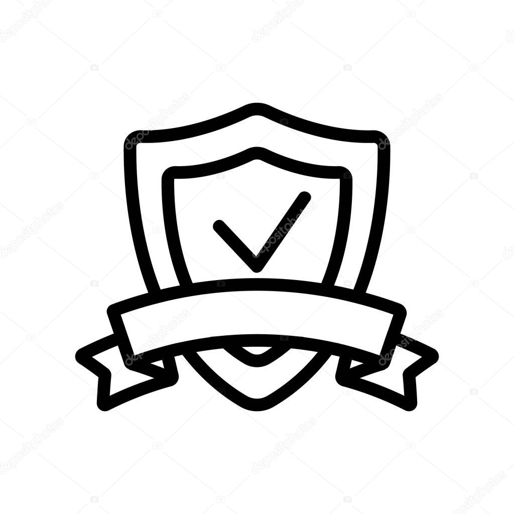 the coat of arms approved icon vector. the coat of arms approved sign. isolated contour symbol illustration