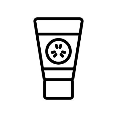 Salatalık kremi ikon vektörü. Salatalık kreması tabelası. izole edilmiş sınır sembolü çizimi