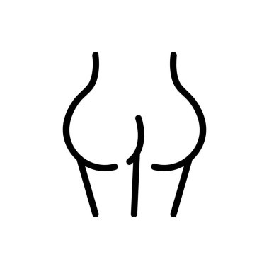 female bare butt icon vector. female bare butt sign. isolated contour symbol illustration clipart