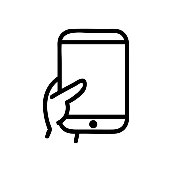 Vetor Ícone Mão Telefone Mão Sinal Telefone Ilustração Símbolo Contorno — Vetor de Stock