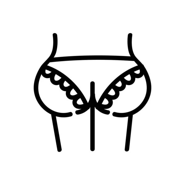Women Ass Lacy Underwear Icon Vector Women Ass Lacy Underwear — Stockový vektor