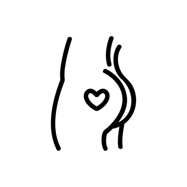 Ass Heart Icon Vector Ass Heart Sign Isolated Contour Symbol — Stockový vektor