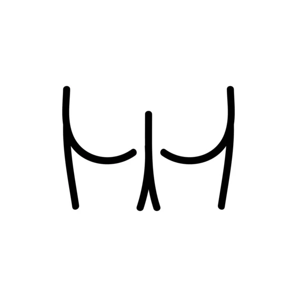 Ass Man Icon Vector Ass Man Sign Isolated Contour Symbol — Stockový vektor