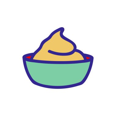 Çocukların ikon vektörü için yoğurt. Çocuk imzası için yoğurt. renk izole edilmiş sembol çizimi