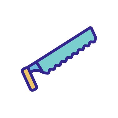 Bir marangoz ikon vektörünün testeresi. Marangoz testeresi. renk izole edilmiş sembol çizimi