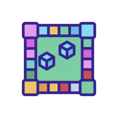 Alan tablosu simgesi vektörü oynanıyor. Oyun masası işareti. renk izole edilmiş sembol çizimi