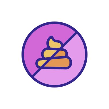 banned to shit icon vector. banned to shit sign. color isolated symbol illustration