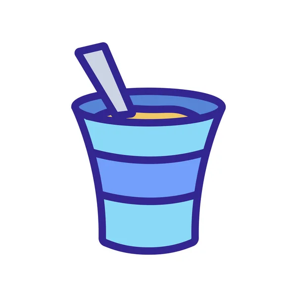 Den Joghurt Cup Icon Vektor Joghurt Cup Zeichen Farbe Isoliert — Stockvektor