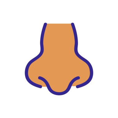 Burun görünümü ikon vektörü. Burun manzaralı tabela. renk izole edilmiş sembol çizimi