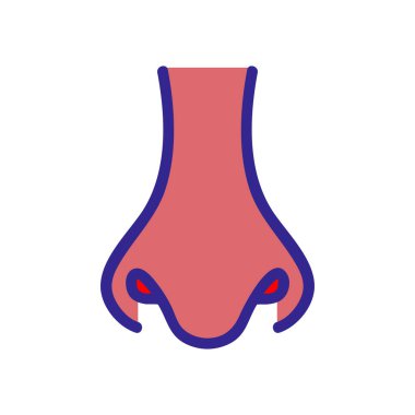 Burun ve burun delikleri ikon vektörü. Burun ve burun delikleri işareti. renk izole edilmiş sembol çizimi