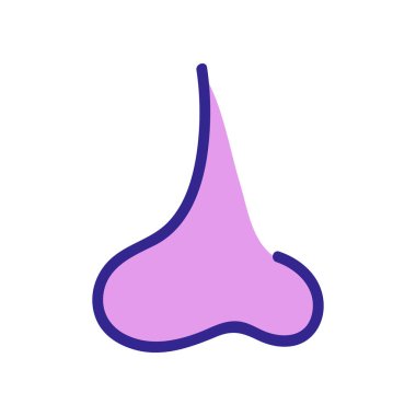 bükülmüş burun ikonu vektörü. Burun kıvrımı. renk izole edilmiş sembol çizimi