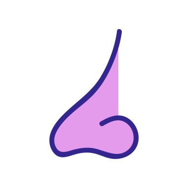 Eğri burun ikonu vektörü. Çarpık burun işareti. renk izole edilmiş sembol çizimi