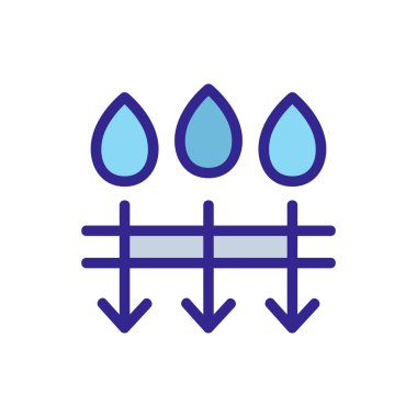 nem simgesi vektörünün nüfuz etmesi. Nemlendirme işaretinin nüfuz etmesi. renk izole edilmiş sembol çizimi