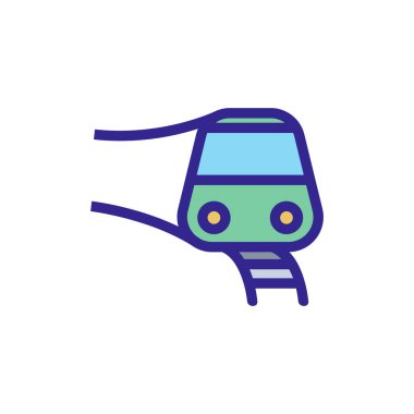 Yeni metro treni ikon vektörü. Yeni metro tabelası. renk izole edilmiş sembol çizimi