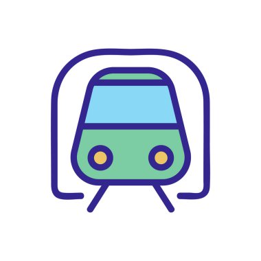 Metro treni ikon vektörü. Metro treni tabelası. renk izole edilmiş sembol çizimi