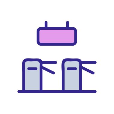 Metro ikon vektörünün turnikeleri. Metro tabelasının turnikeleri. renk izole edilmiş sembol çizimi