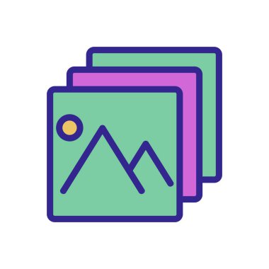 resim katmanı ikon vektörü. Bir resim katmanı işareti. renk izole edilmiş sembol çizimi