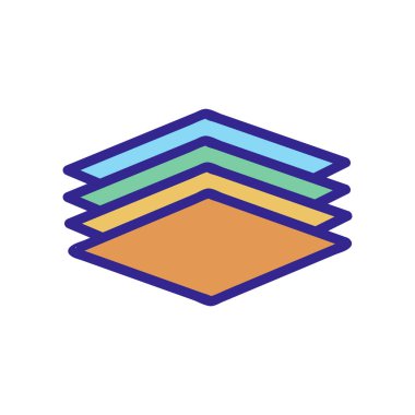 katmanlı bileşim ikonu vektörü. Katmanlı kompozisyon işareti. renk izole edilmiş sembol çizimi