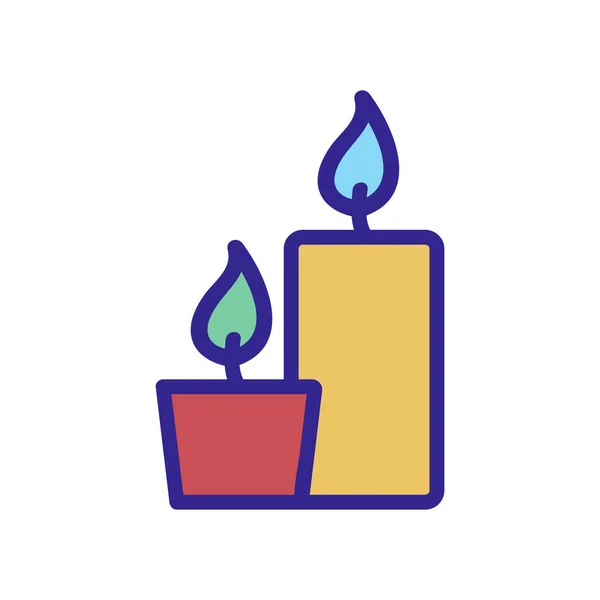 Icon Vektor Für Kerzen Assistenten Kerzenhalter Zeichen Farbe Isoliert Symbol — Stockvektor