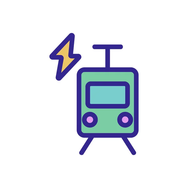 Metro Train Electricity Icon Vector Метро Поезд Знак Электричества Цветная — стоковый вектор