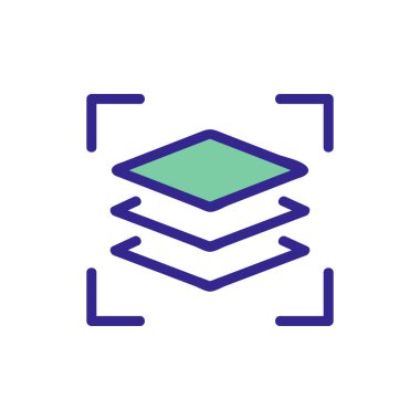 Üç katman ikon vektörünün bileşimi. Üç katmanlı işaretin bileşimi. renk izole edilmiş sembol çizimi