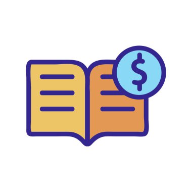 Kitap ikonu vektörünü satın almak için. Kitap tabelasını almak için. renk izole edilmiş sembol çizimi