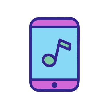 Telefon müzik ikonu vektörü. Telefon müziği işareti. renk izole edilmiş sembol çizimi