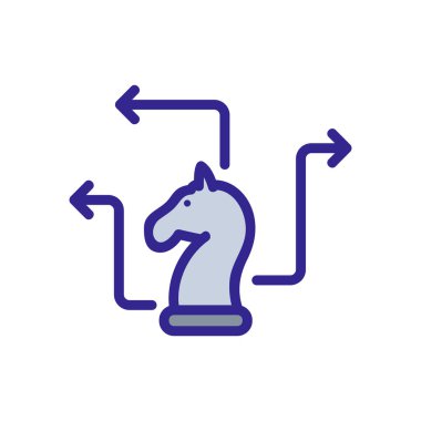 Satranç stratejisi ikon vektörü. Satranç stratejisi işareti. renk izole edilmiş sembol çizimi