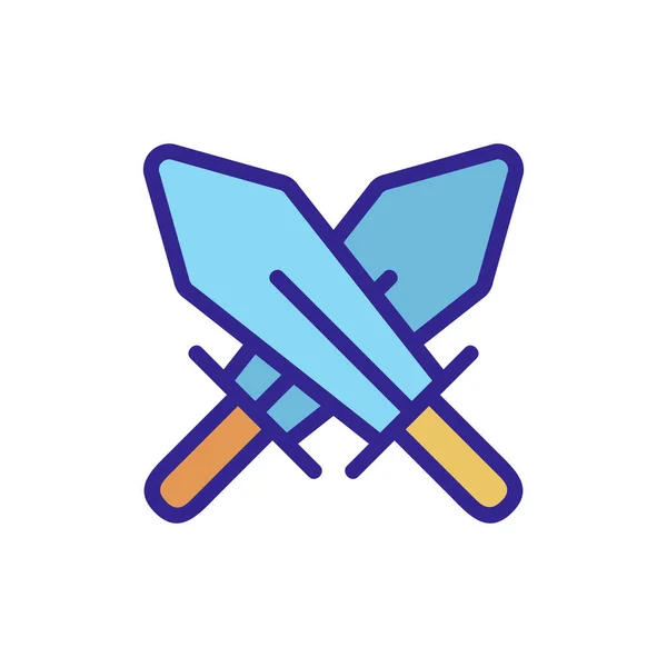 Zwei Schwerter Symbolvektor Zwei Schwerter Zeichen Farbe Isoliert Symbol Illustration — Stockvektor